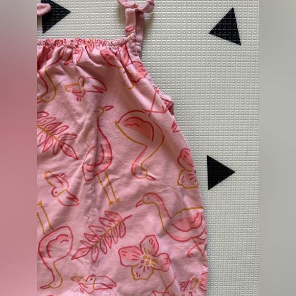 Carter’s|Baby girl Pink Flamingo sleeveless flowy boxy Romper••cotton,18 months - Picture 2 of 4